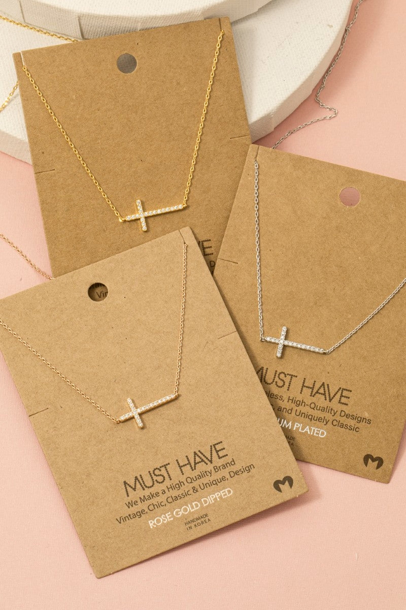 Cross Jewel Pendant Necklace